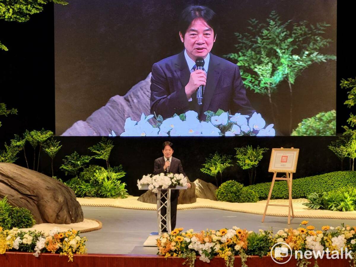 賴清德下午出席辜寬敏追思會，並致詞。 圖：陳佩君／攝