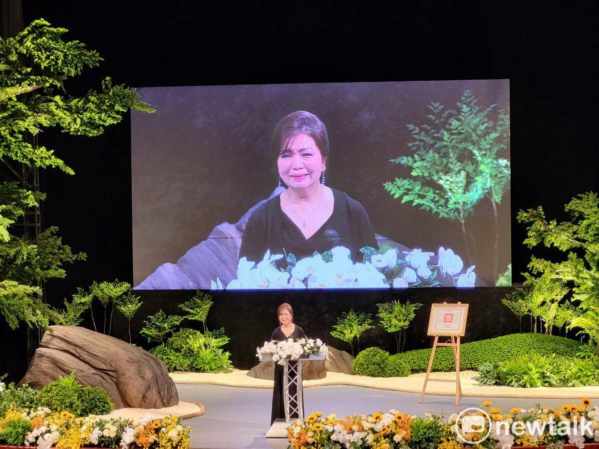 辜寬敏妻子、辜王美琇致詞感謝外界。 圖：陳佩君／攝