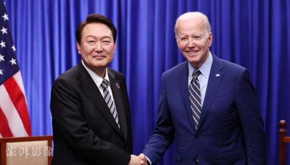 日前南韓總統尹錫悅在與美國總統拜登會面時，對於南北韓和平問題，他表示「朝險半島的和平將須透過實力來達成，而非仰賴對方的『善意』」。 圖 : 翻攝自觀察者網（資料照）