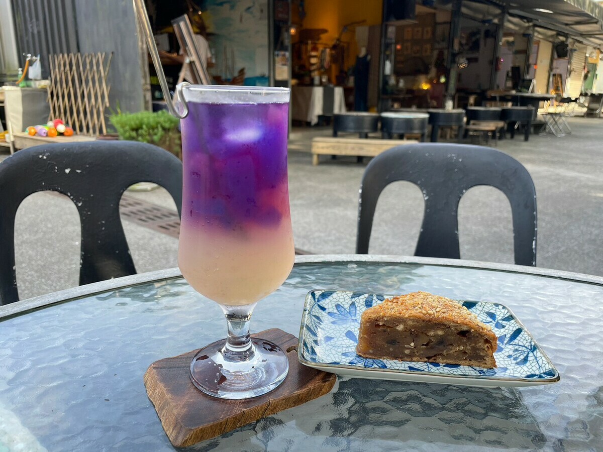 歐芭石花堅果鬆糕和純露香草石花飲。 圖：新北市漁業處提供
