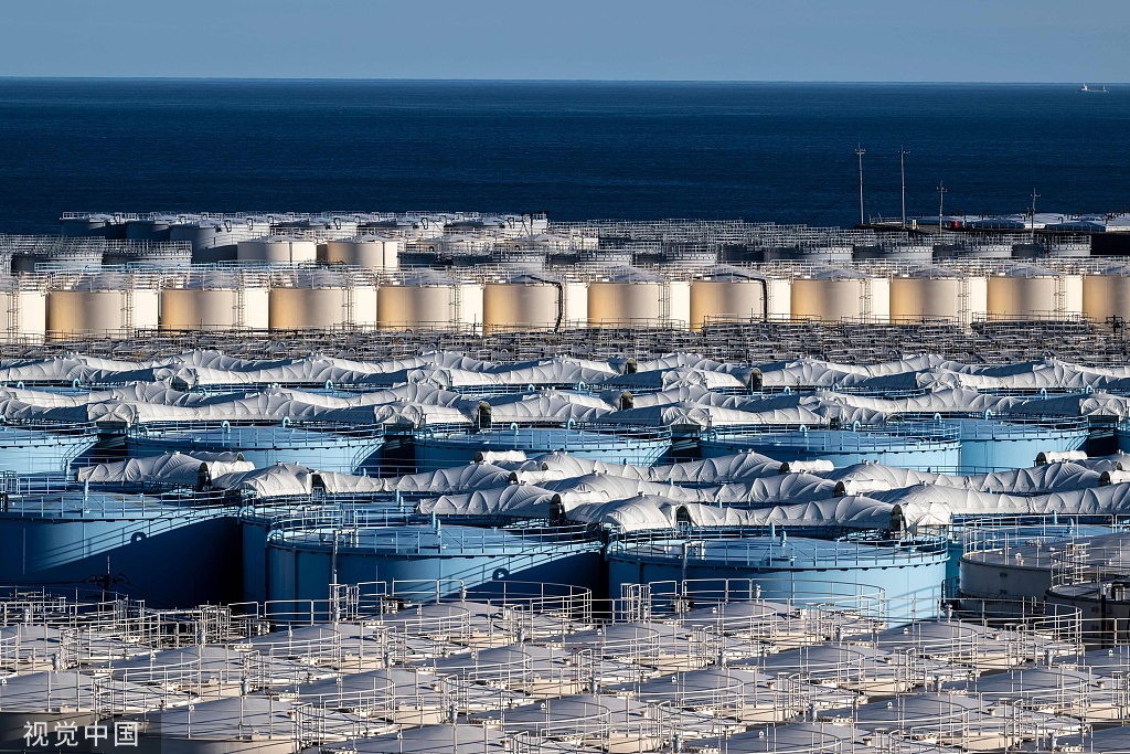 東京電力公司福島第一核電站的核廢水預計7月將排放入海。 圖：翻攝自澎湃新聞(資料照片)