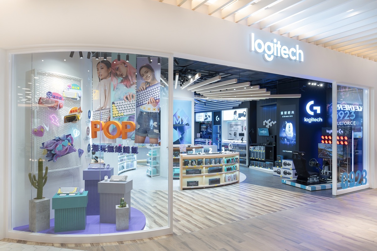 Logitech首間完整整合旗下產品概念店「Logi Store台中LaLaport北館品牌概念店」今日起正式試營運。 圖：Logitech/提供