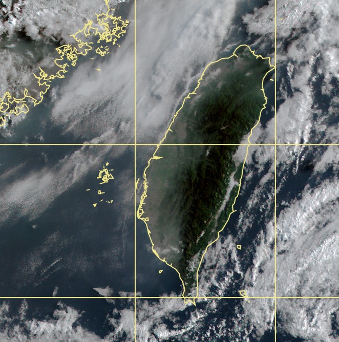 今早鄭明典在臉書PO出台灣上空的衛星雲圖，台灣上空萬里無雲。 圖：取自鄭明典臉書