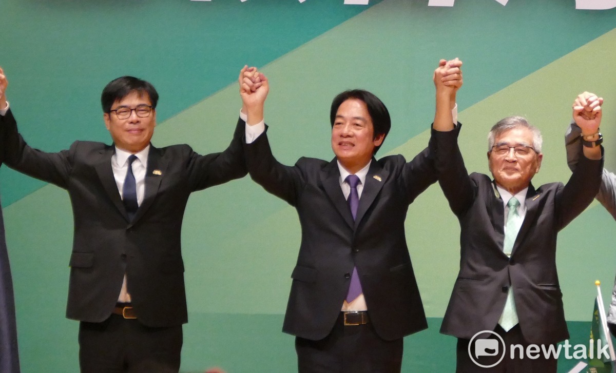 賴清德(中)、陳其邁(左)及莊維周。 圖：孫家銘攝 （資料照）