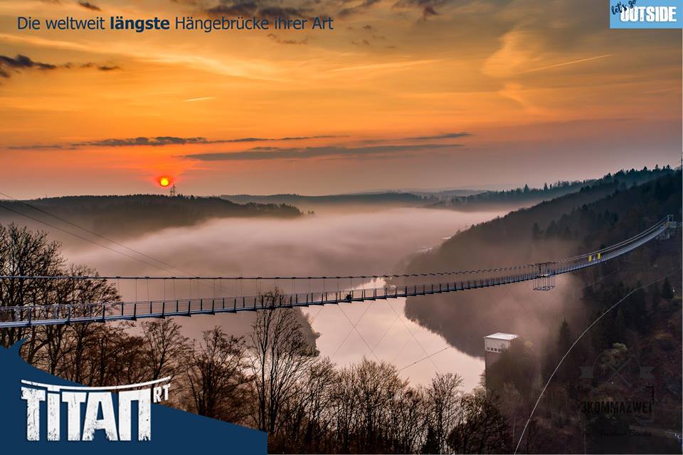 世界上最長的吊橋「泰坦RT」在德國中部小鎮Oberharz am Brocken正式落成，全長458公尺。 圖：翻攝Titan-RT臉書