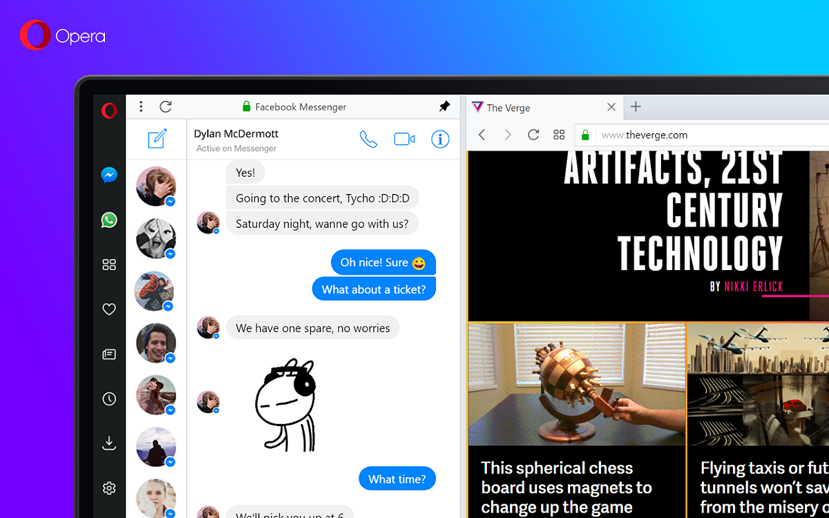 Opera Reborn將會有便於社交的使用功能。 圖：翻攝自Opera Blogs