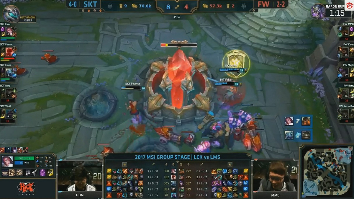 SKT 毫無懸念的在 35 分結束比賽取得勝利。 圖：翻攝自Garena官方Twitch
