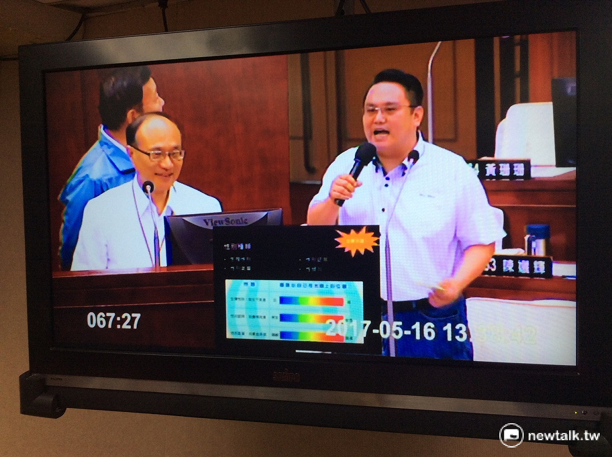 國民黨議員陳重文在質詢時表示，以前教的都是男女授受不親，現在的性平教材，讓小朋友的教育都亂了套。 圖：程士華／攝