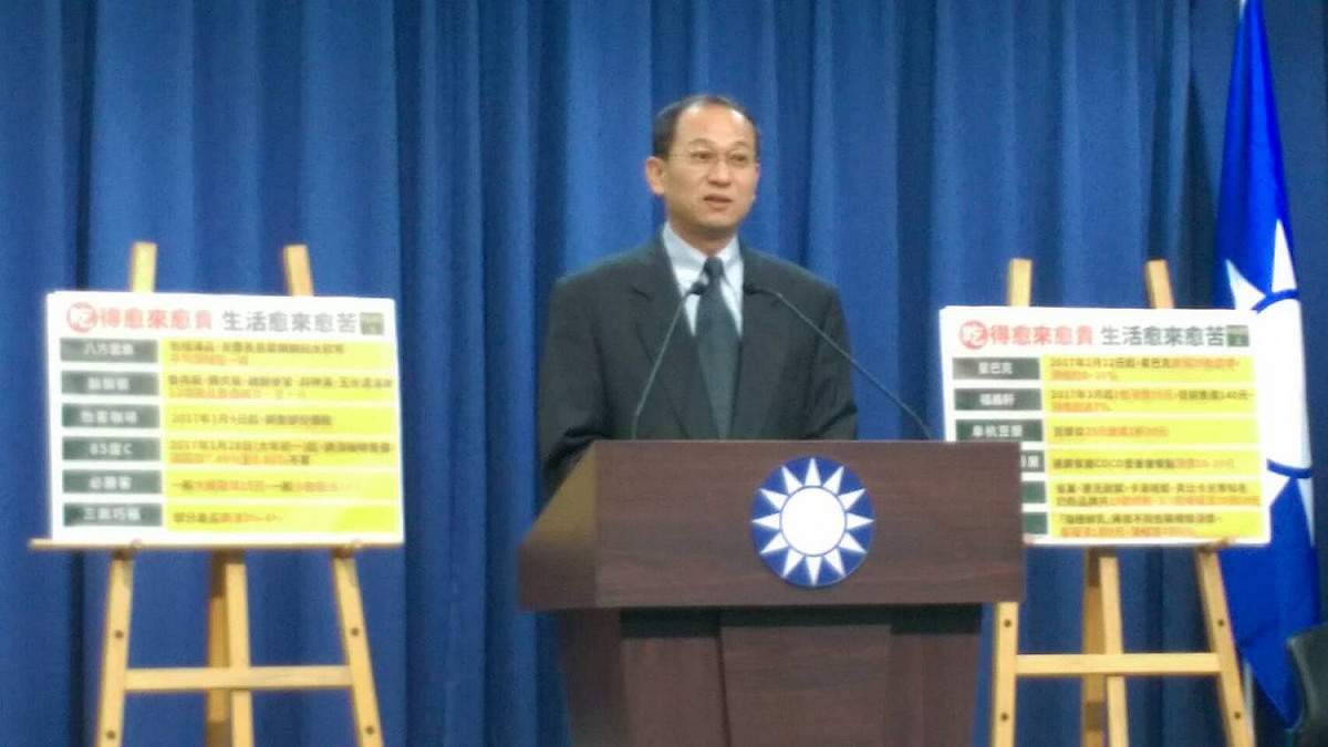 國民黨副主委唐德明今日表示，檢視蔡政府內政表現指標，如果滿分是500分，最多只有87分。 圖：趙婉淳/攝