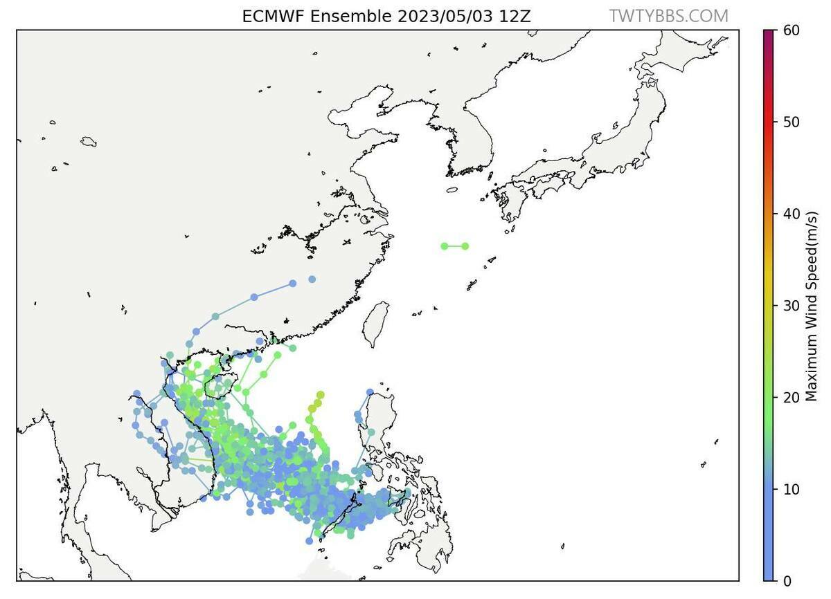 今年第二號颱風「瑪娃」也有望成形。 圖：取自台灣颱風論壇臉書