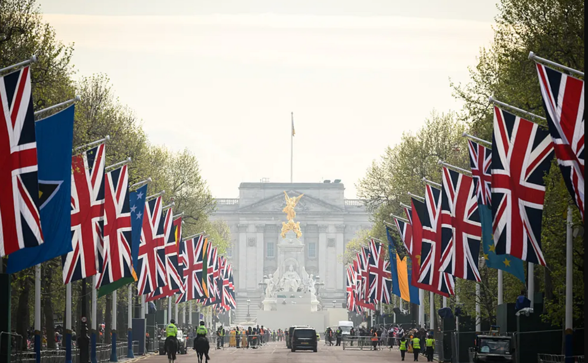 當地時間 2023 年 5 月 4 日，英國倫敦，白金漢宮。 圖：翻攝自人民視覺
