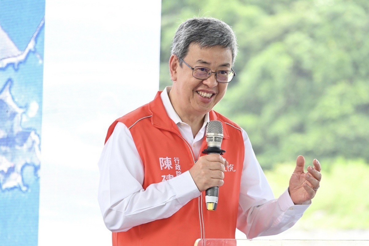 行政院長陳建仁6日視察蘇澳溪分洪道工程 圖：行政院/提供