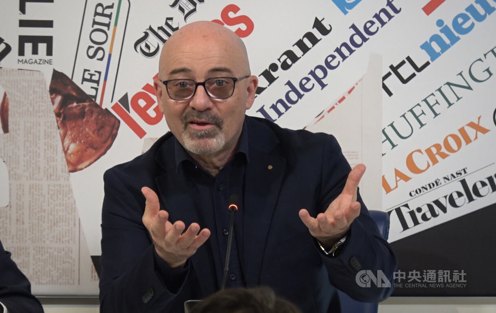 義大利李奧納多公司執行長辛格拉尼（Roberto Cingolani）6日在記者會中表示，和平不是免費的，歐洲有義務加強自身防衛。中央社記者黃雅詩羅馬攝 114年3月7日