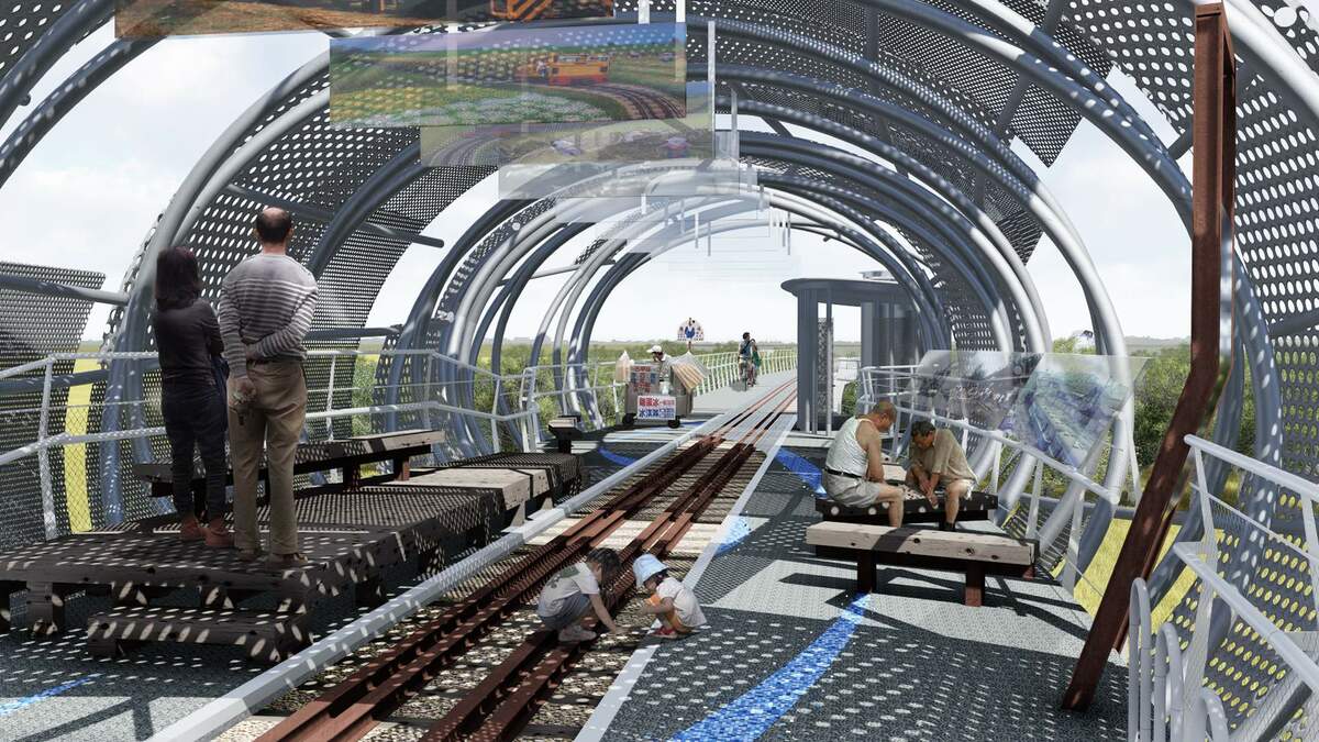 連接嘉義縣新港鄉跟雲林縣北港鎮的北港溪復興鐵橋，今起動工興建。 圖：嘉義縣政府/提供