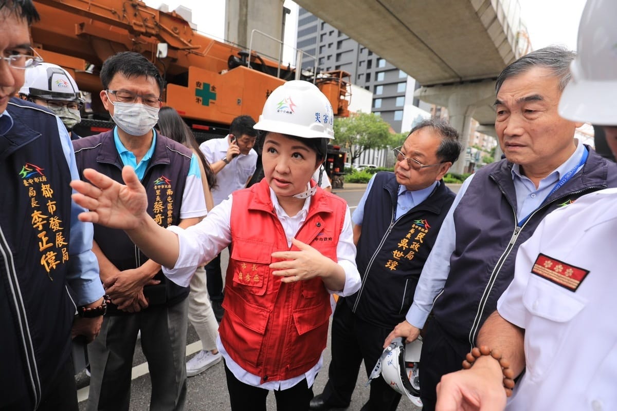 台中市長盧秀燕到現場了解。 台中市政府/提供