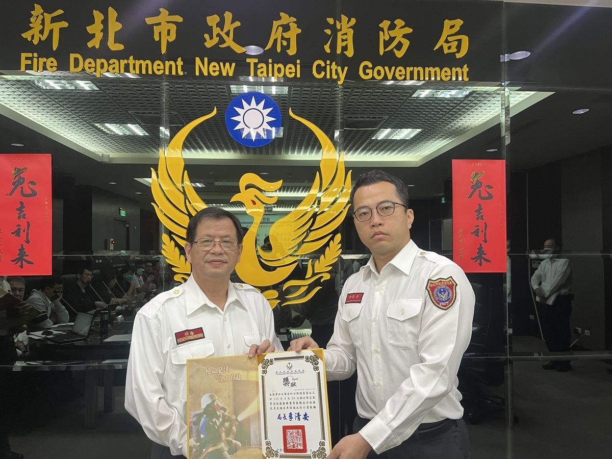 安和分隊隊員黃文正。 圖：新北市消防局提供