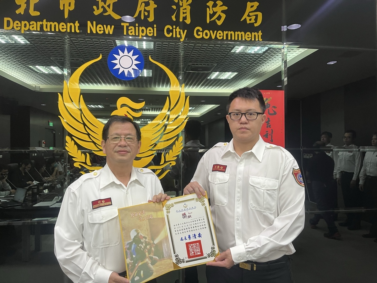 汐止分隊隊員費之硯。 圖：新北市消防局提供