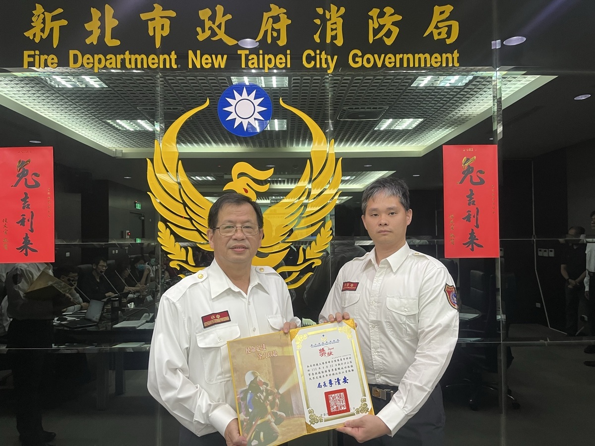 秀峰分隊隊員李祥佑。 圖：新北市消防局提供