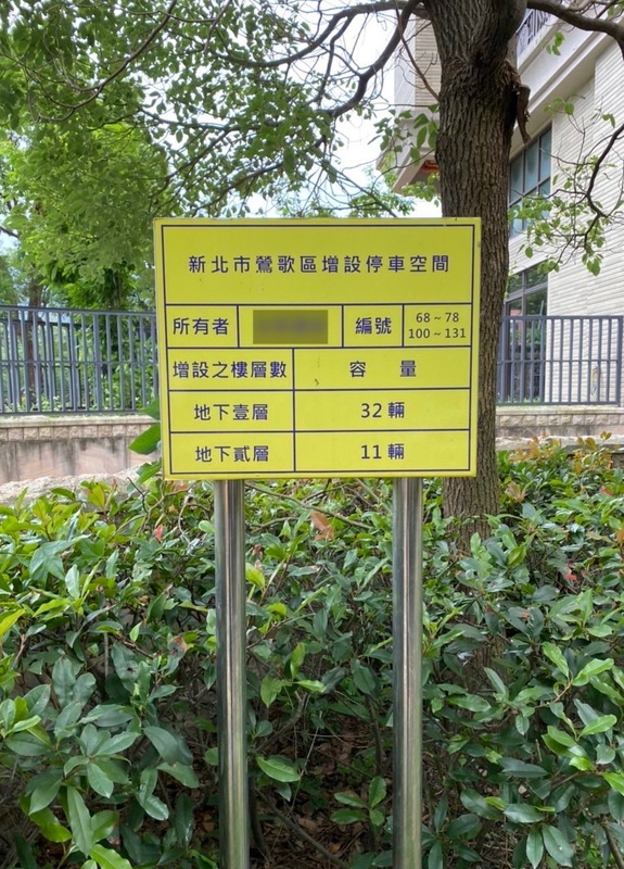 新北市列管的50處獎勵停車場，均依停車場法設置「獎停空間告示牌」。 圖：新北市工務局提供