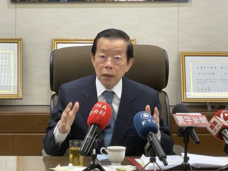 駐日代表謝長廷11日表示，台灣海峽和平穩定是世界共同的利益，盼能成為G7的共識並擴至G20及全世界。 圖：中央社