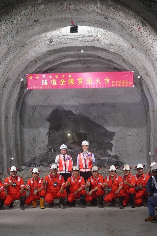 台北市長蔣萬安今出席翡翠水庫原水管隧道貫通典禮。 圖：台北市政府 / 提供