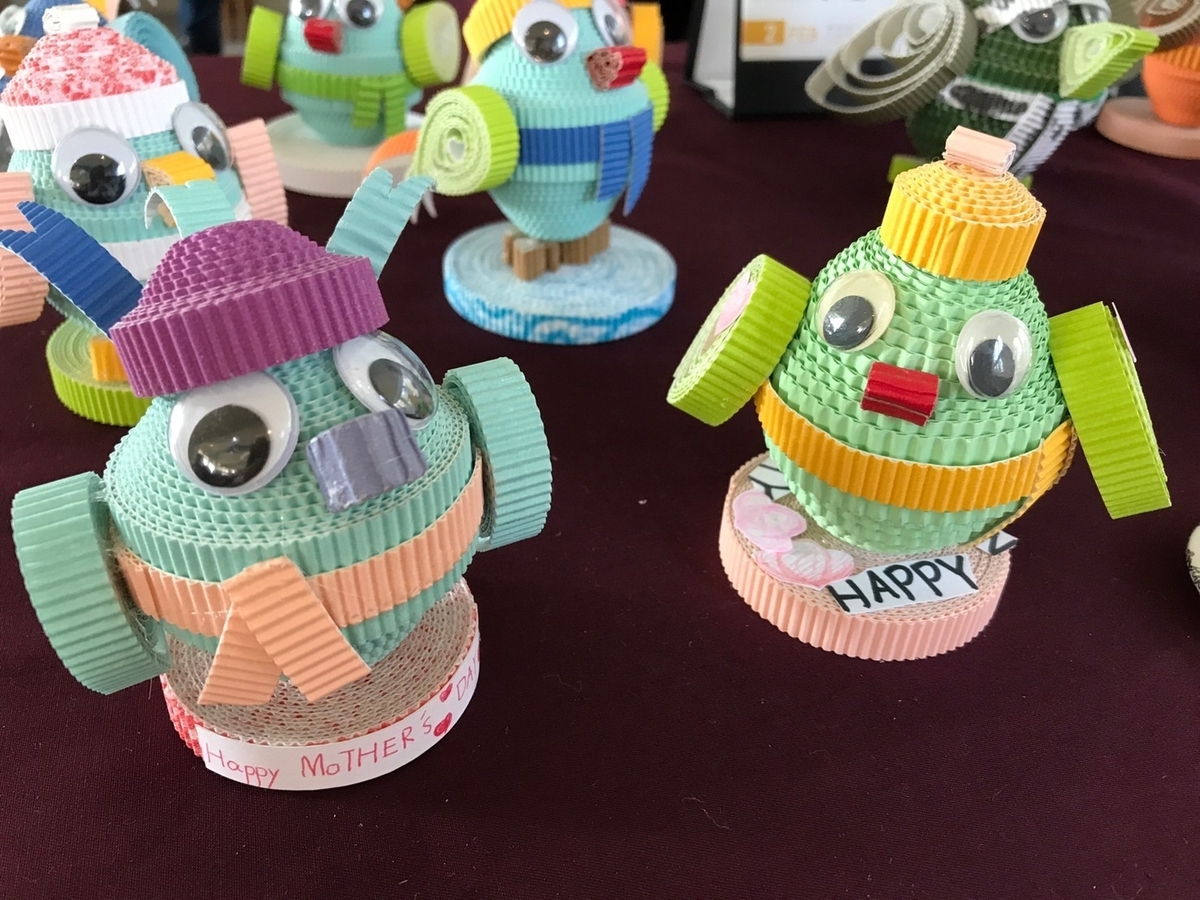 米倉國小-紙捲鳥成品展示。 圖：新北市教育局提供