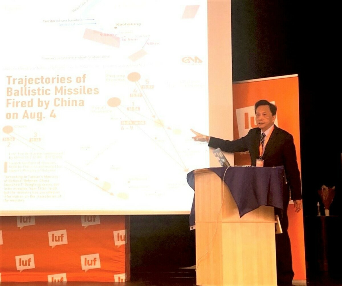 中華民國駐瑞典代表處大使谷瑞生日前應邀在瑞典執政的「自由黨」青年黨團年會發表演說。 圖：中華民國駐瑞典代表處提供