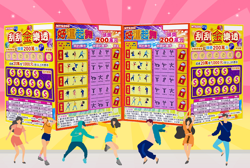 好運起舞、刮刮金樂透。 圖：台灣彩券／提供