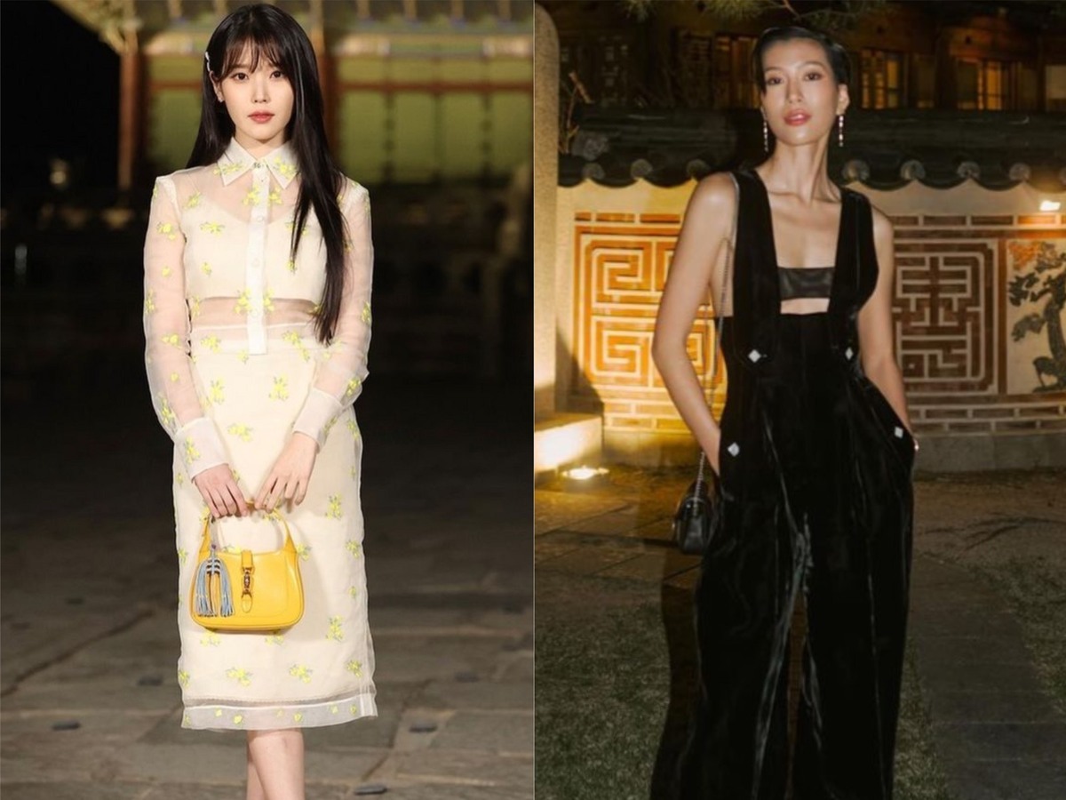 台灣時尚網紅莫莉近日飛往南韓參加Gucci2024早春系列時裝秀。 圖：翻攝自IG＠glowup_mag、＠molly_chiang