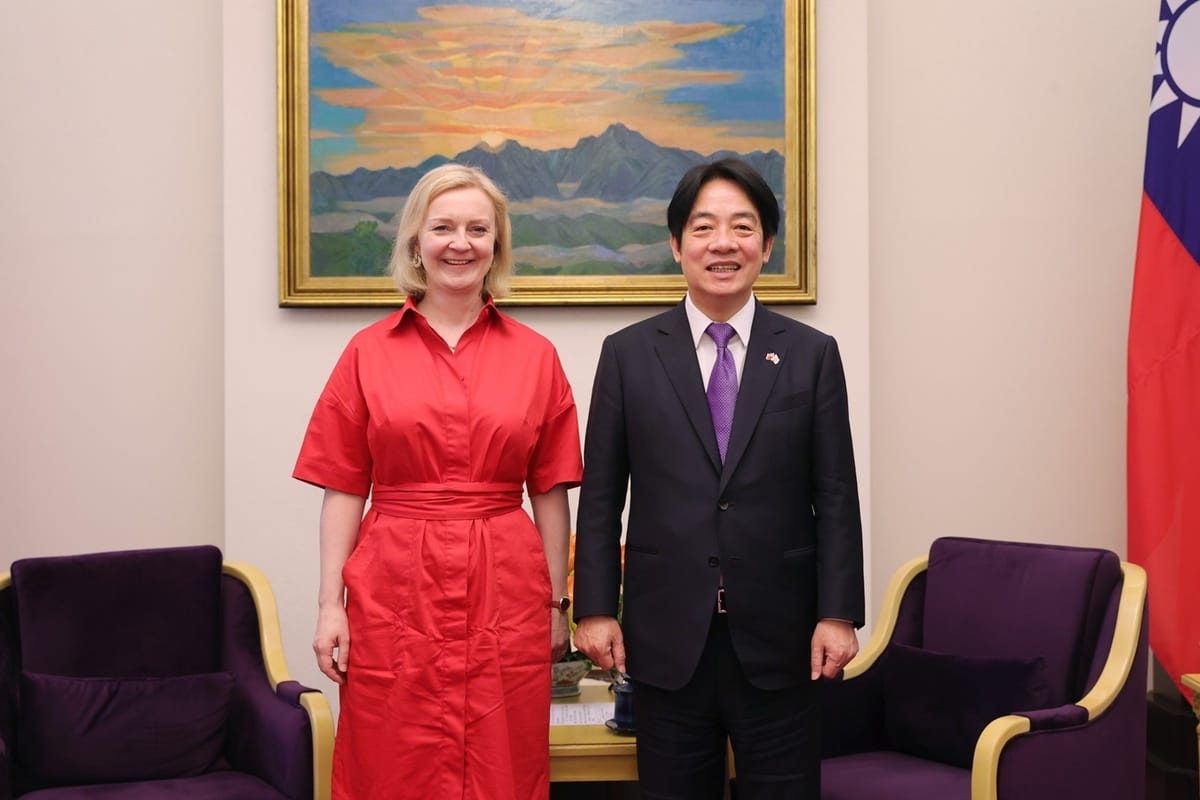 副總統賴清德18日上午接見英國前首相特拉斯 圖：總統府/提供