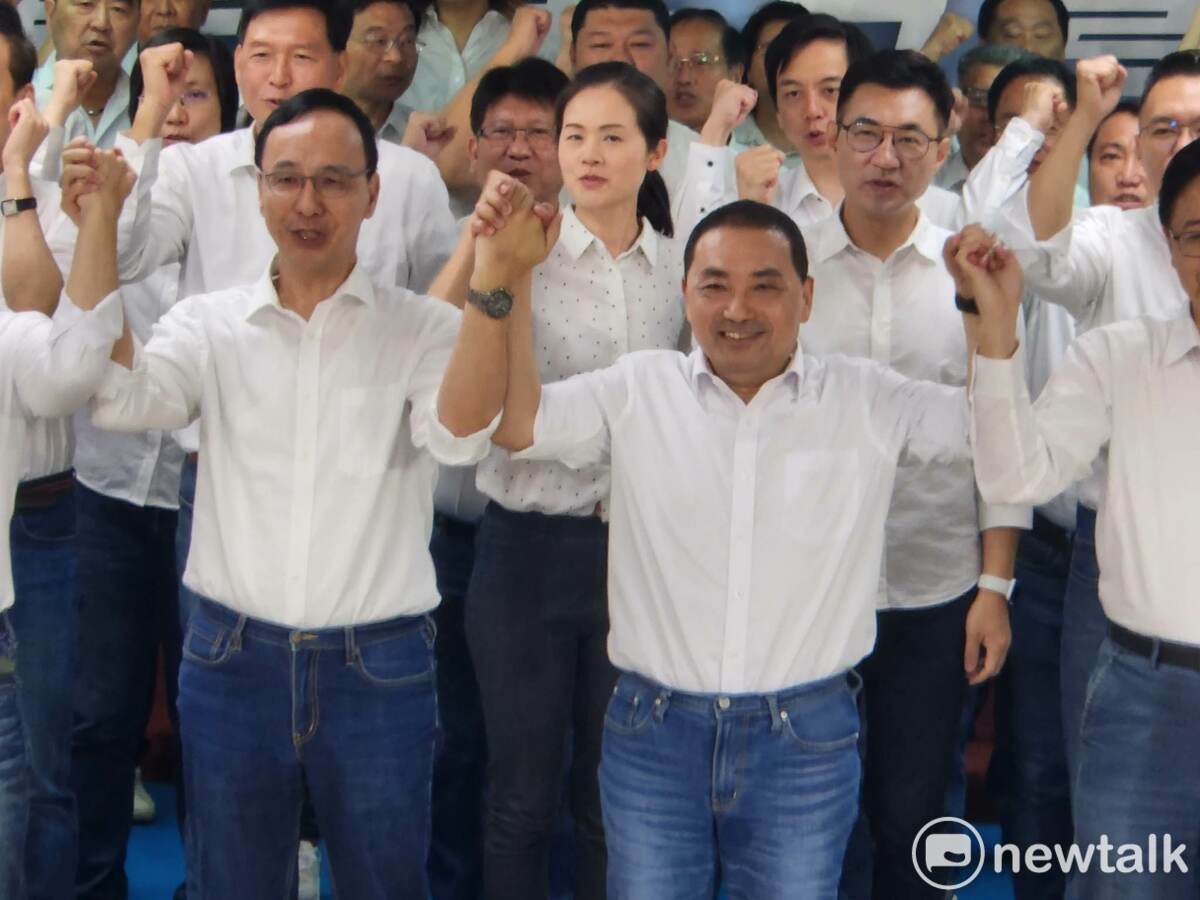 國民黨舉辦誓師大會，替侯友宜及國民黨立委參選人拉抬氣勢。 圖：黃建豪/攝