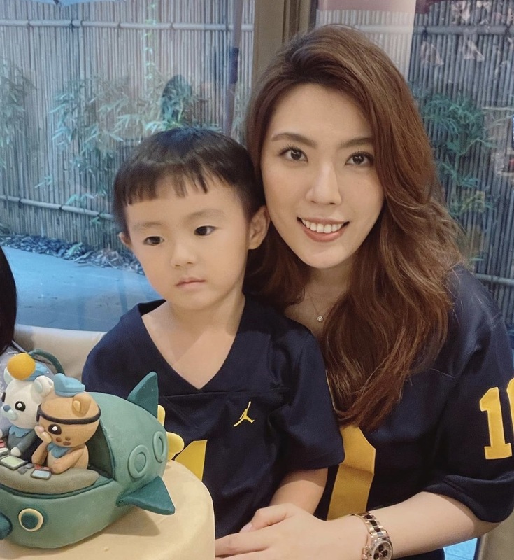 理科太太跟兒子Miles。 圖：翻攝自Evelyn Chen 理科IG