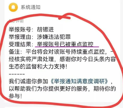 網友舉報胡錫進涉嫌違法犯罪，胡錫進在中國的社群平台因而被重點監控。 圖: 翻攝自李老師不是你老師推特