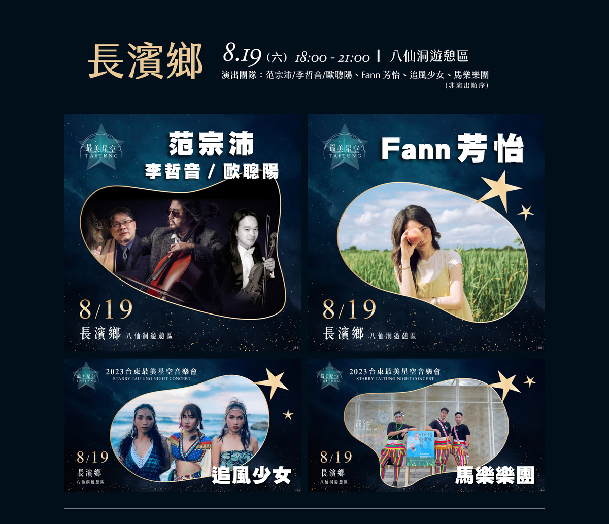 台東最美星空音樂會第六場卡司陣容。 圖：取自台東最美星空網站