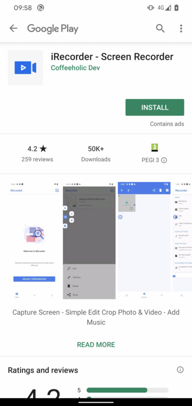 據資安機構ESET表示，一款名為「iRecorder」的螢幕錄影 App上架一年後變身為惡意軟體，對這款 App 今年3月前累積了超過 50,000 次的下載，目前 Google 已將這款 App 下架。 圖：翻攝自ESET網站