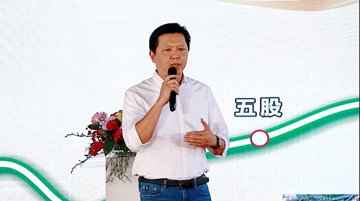 新北市副市長朱惕之今日代表新北市政府出席國道1號五股及林口交流道改善工程祈福動土典禮。 圖：新北市工務局提供