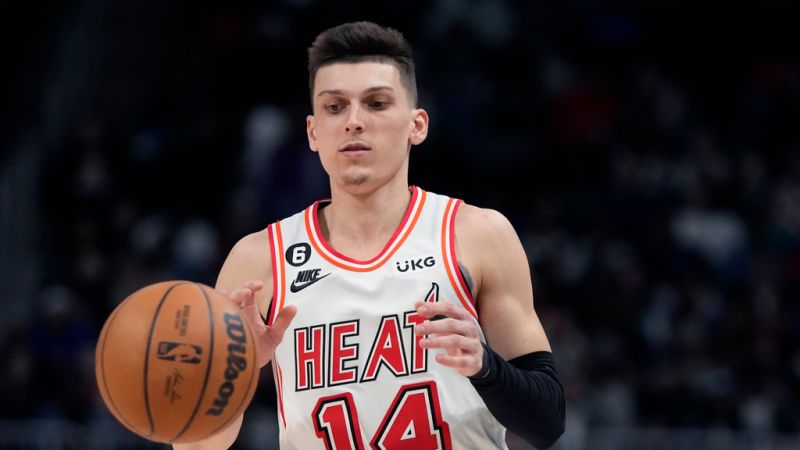 邁阿密熱火後衛Tyler Herro，可能將扮演熱火晉級的關鍵人物。 圖／美聯社／達志影像