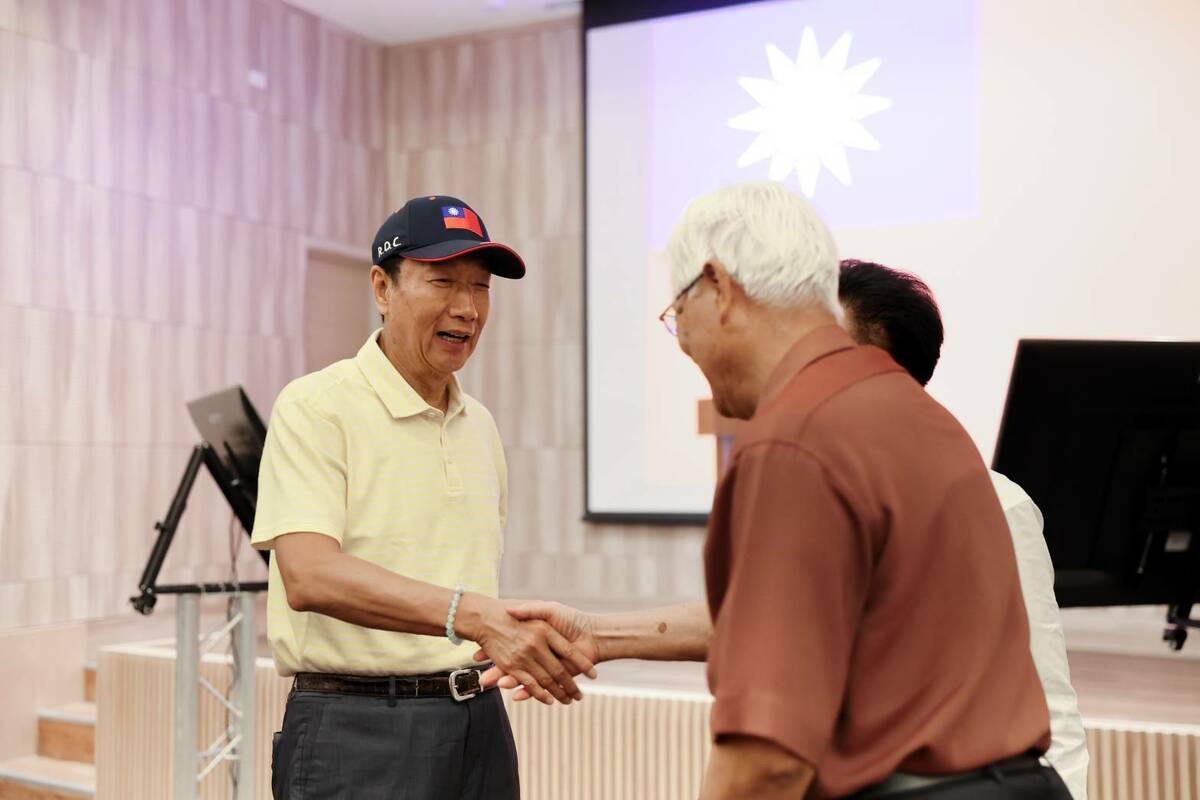 鴻海創辦人郭台銘再次於金門發表和平宣言。 圖：郭台銘辦公室/提供