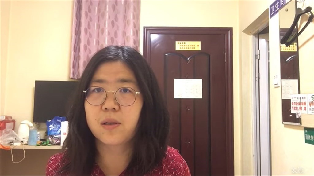 前往武漢追蹤疫情消息而遭判刑入獄的公民記者張展。 圖：翻攝自 張展 Youtube