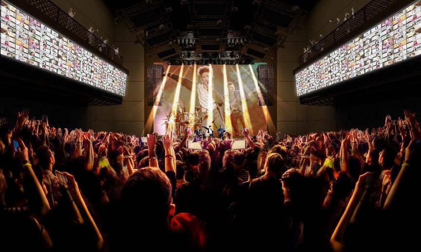 音樂廳「Zepp Shinjuku (TOKYO)」，採用特殊空間設計，拉近觀眾與歌手的距離，並運用最新影像設備提供臨場感超群的音樂體驗。 圖：©️TOKYU KABUKICHO TOWER／提供