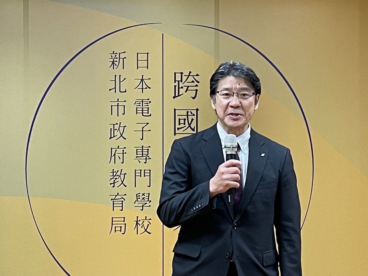 日本電子專門學校校長船山世界表示，將積極促進與新北市建立教育資源共享機制，為臺日青年創造國際教育環境和用專業培養未來國際競爭力的機會。 圖：新北市教育局提供