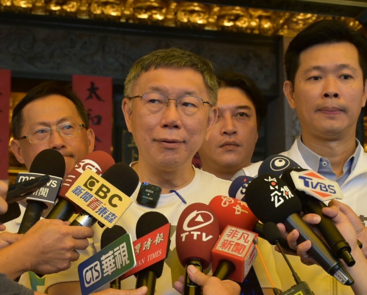 柯文哲受訪不透露與AIT主席會談細節。 圖：孫家銘攝