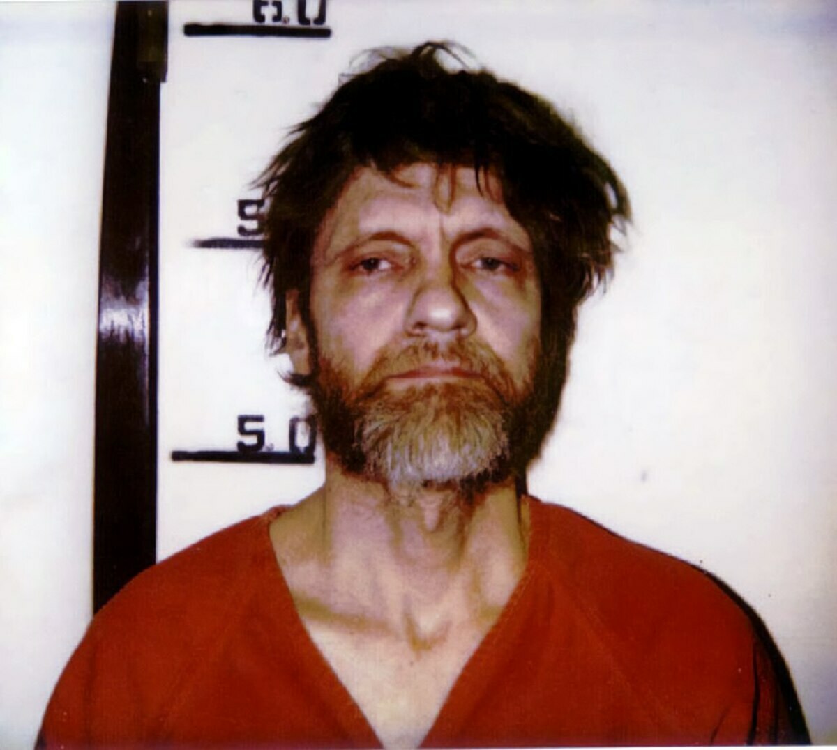 「大學炸彈客」（Unabomber）卡臣斯基（Ted Kaczynski）1996年4月被捕檔案照。   圖片來源/維基百科