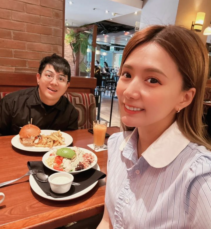 解婕翎（右）跟6tan（左）認愛後外界相當關注兩人感情世界。 圖：翻攝自Six Wang IG