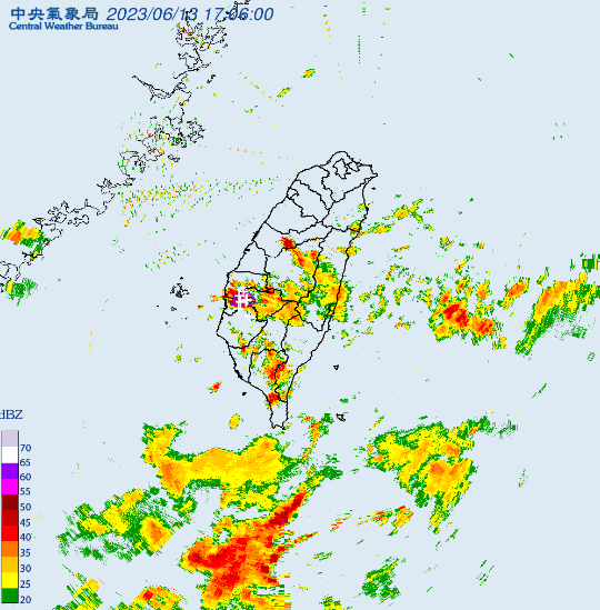 氣象局對嘉義縣市發布大雷雨即時訊息。 圖：取自中央氣象局網站