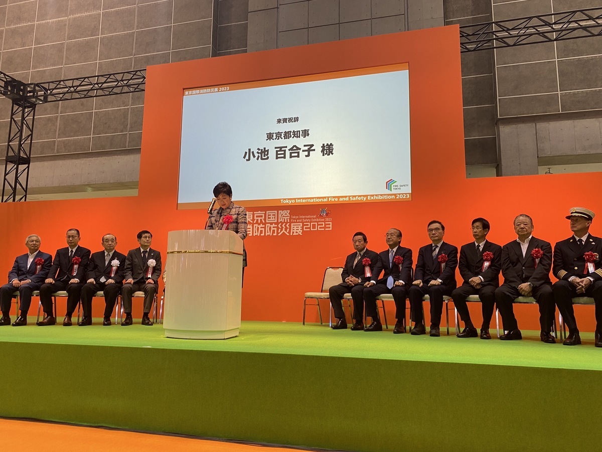 「東京國際消防防災展」每5年舉辦1次，今(112)年為第11屆，展覽地點位處東京國際展覽中心，展期於2023年6月15日至6月18日，為期4天。 圖：新北市消防局提供