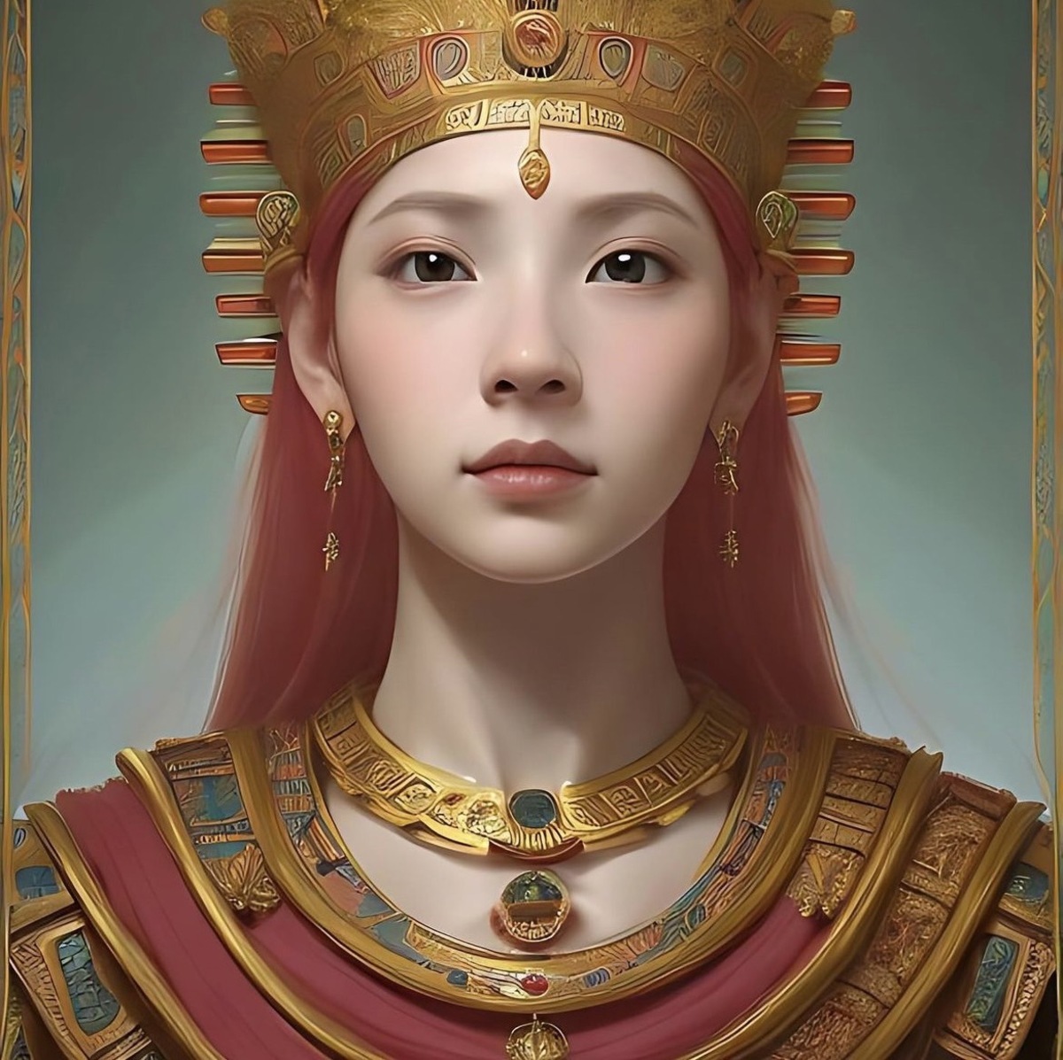 滴妹用AI畫出古代版的自己，並自稱「古代美女」。 圖：翻攝自滴妹IG