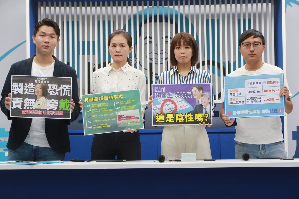 侯友宜競選工作室召開記者會，呼叫具有專業醫師與公衛背景的民進黨主席賴清德、行政院長陳建仁幫忙解釋餵藥風波的檢測結果。 圖：侯友宜競總工作室/提供