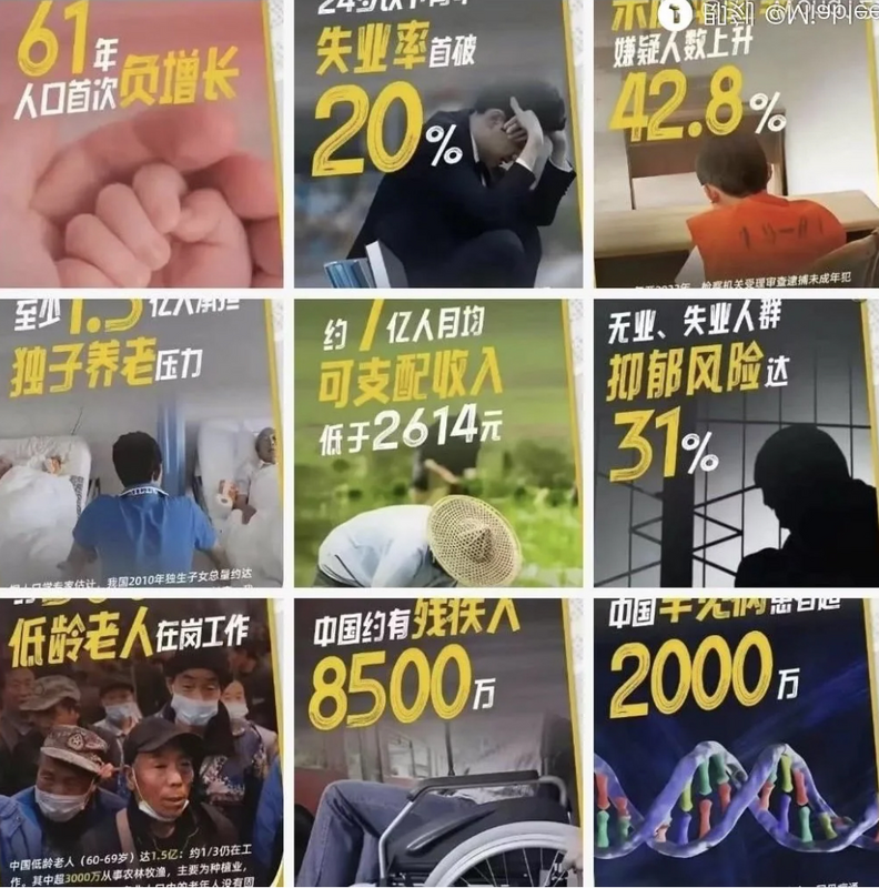 陸媒《搜狐新聞》引用中國官方數據，製作了大量有關國內社會議題的海報。 圖：翻攝自陸媒《搜狐新聞》