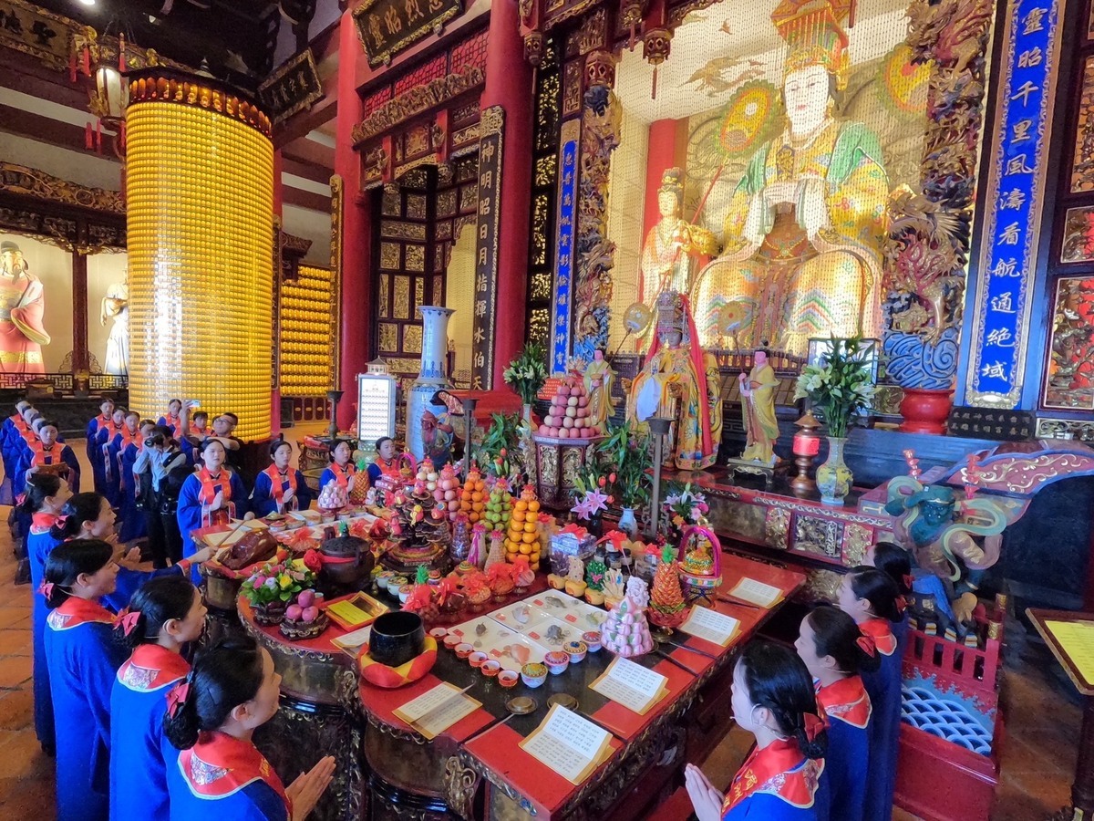 圖為台灣媽祖聯誼會友宮廟曾於6月16日組團至中國湄洲媽祖祖廟參謁團拜，兩岸宗教交流頻繁。(示意圖) 圖：翻攝自西螺福興宮太平媽臉書
